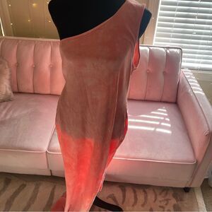 Fashion Nova Plus Size 3X Asymmetrical Floor Length Orange Washed Dress